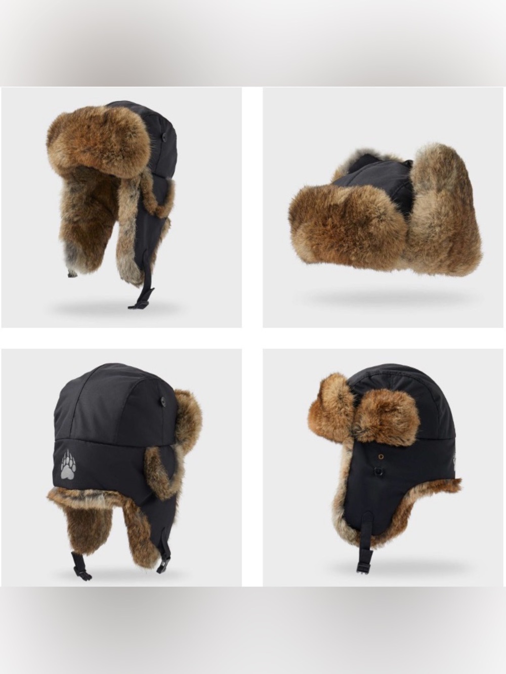 Duluth Trading Co AKHG Ushanka Fur Trapper Hat - Black